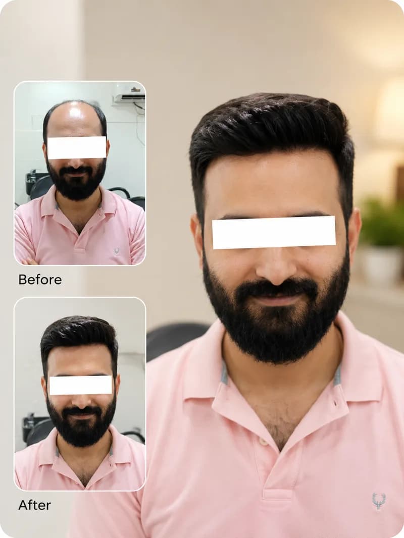 Hair system client before and after 10