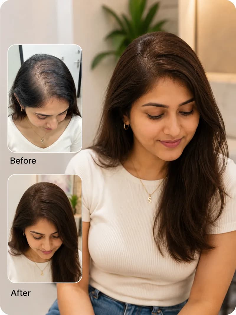 Hair system client before and after 4