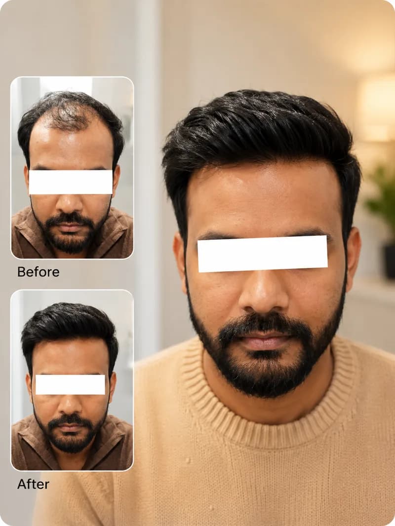 Hair system client before and after 7