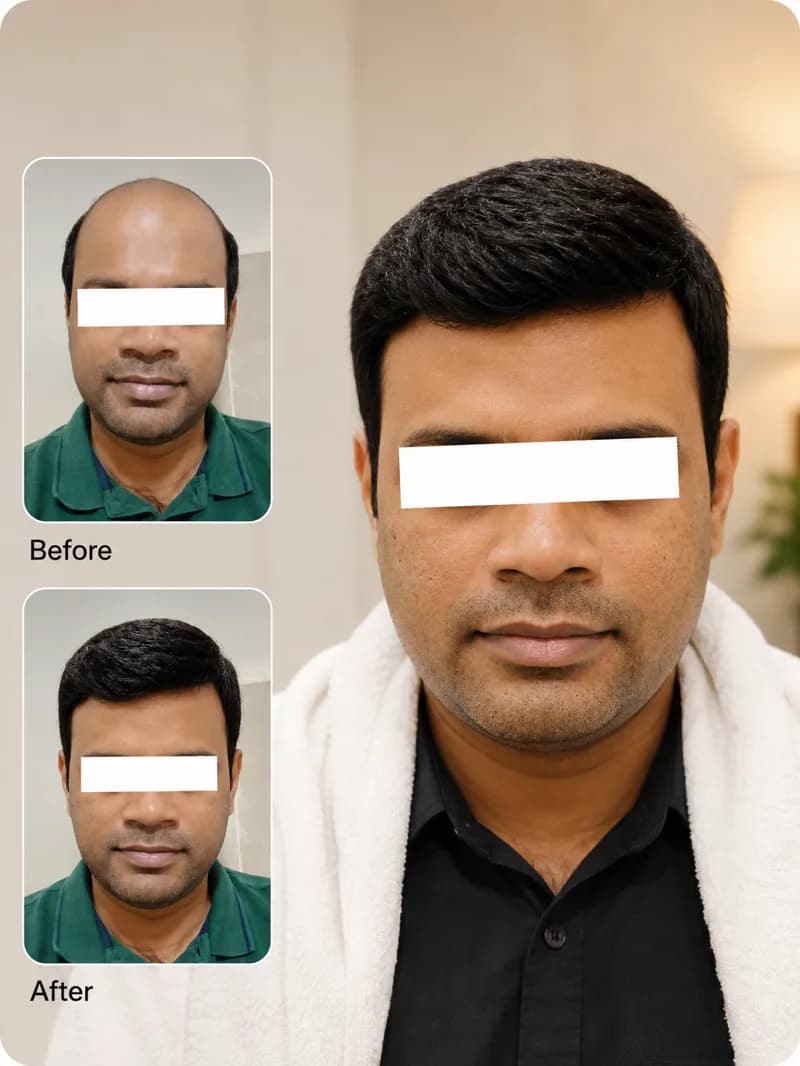 Hair system client before and after 9